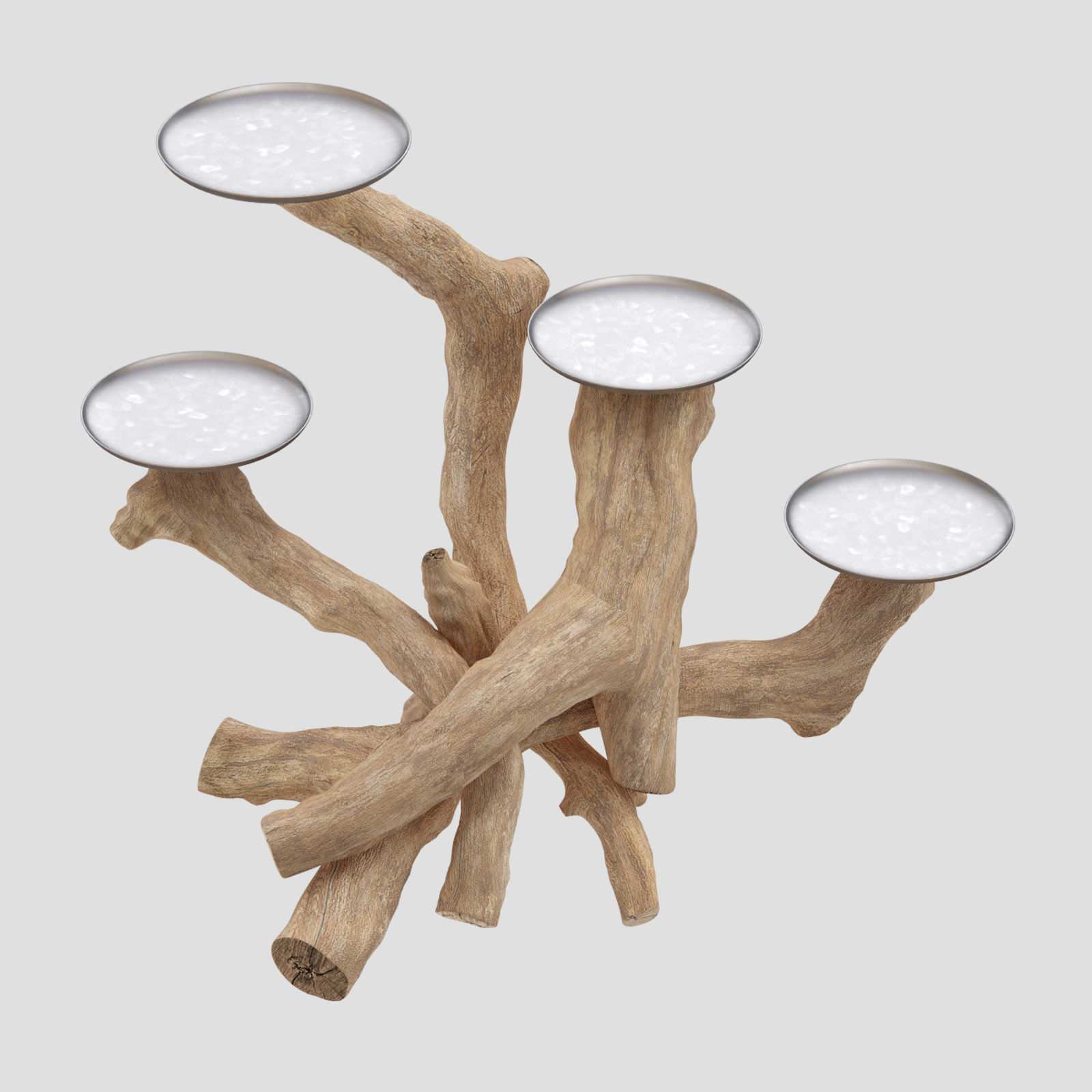 HANDMADE Driftwood Pillar Holder 3D model_3