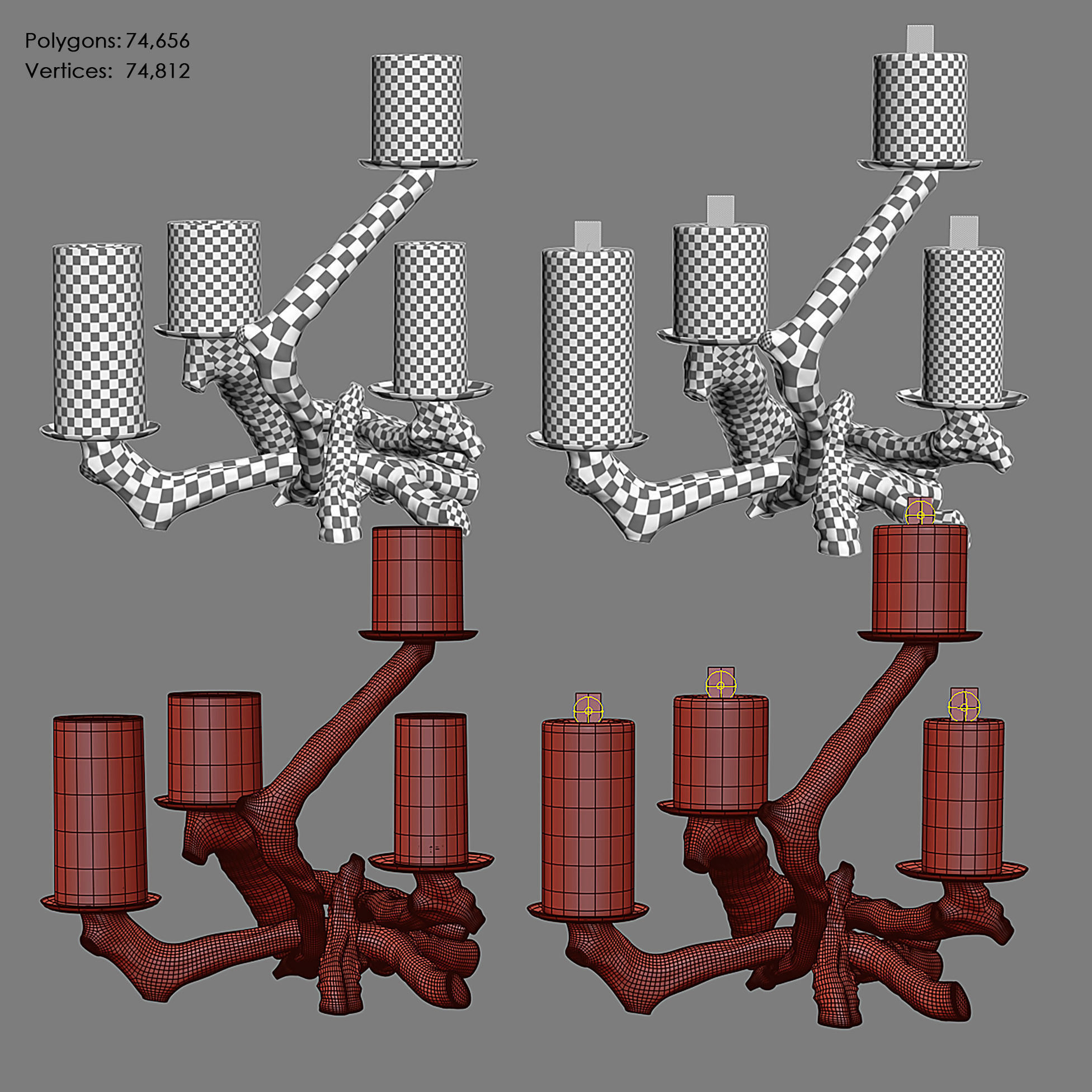 HANDMADE Driftwood Pillar Holder 3D model_5