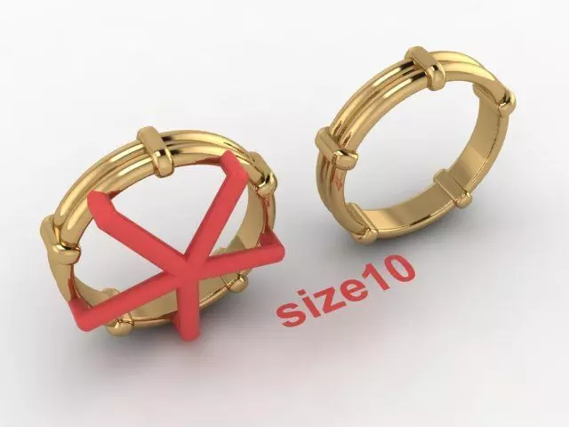 Rope Style Fashion Band Ring Size10 3D print model