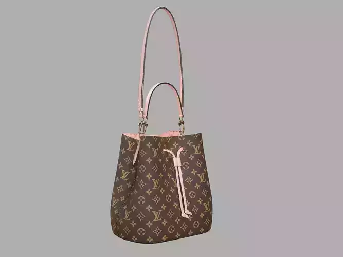 Louis Vuitton Neonoe MM Bag Monogram Rose Poudre Pink Leather Low-poly 3D model