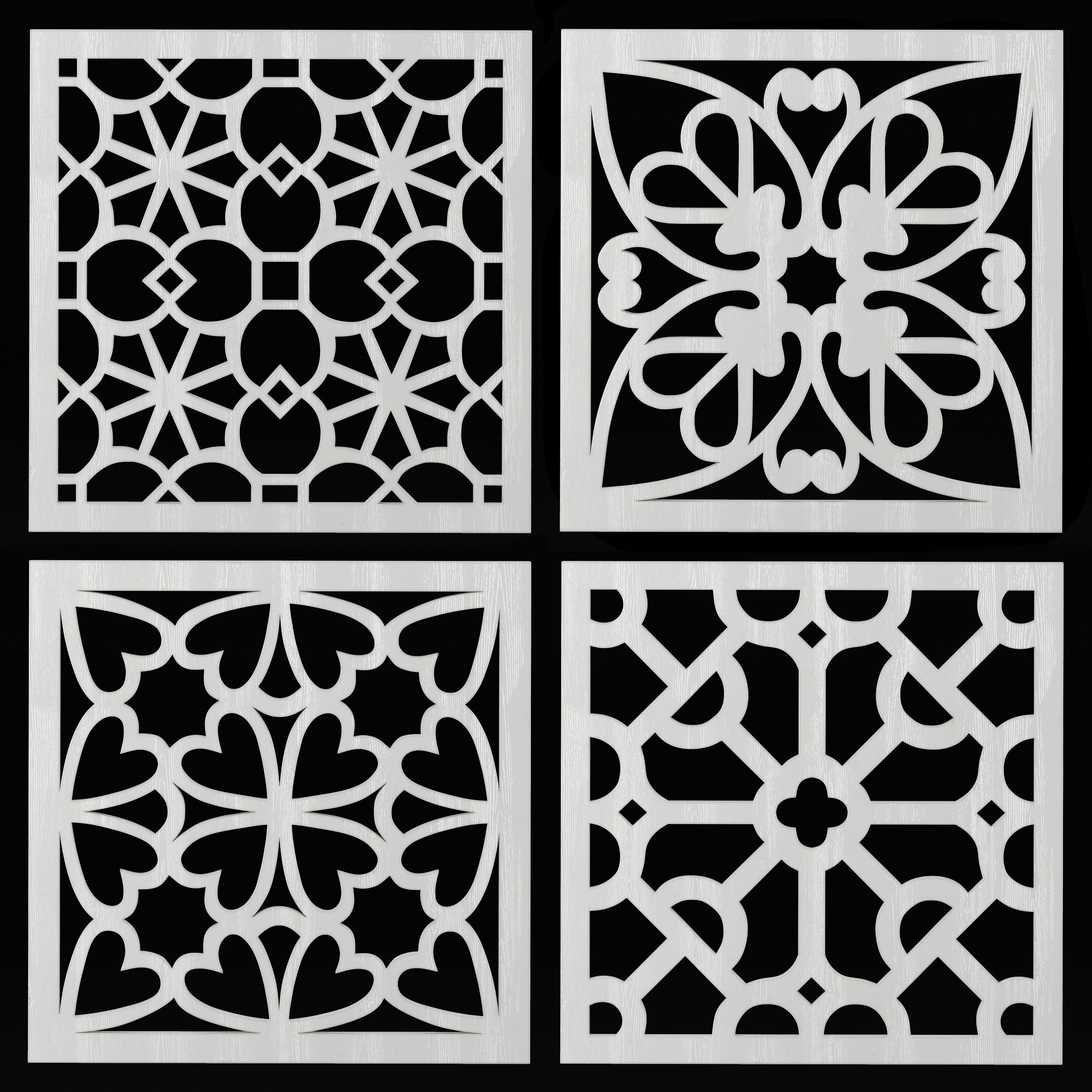 Square panels carved 3D model CGTrader