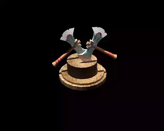 Gaming wooden Axe Low-poly 3D model