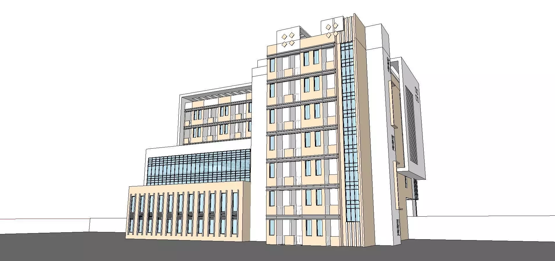 Office-Teaching Building-Canteen 74 3D model_0