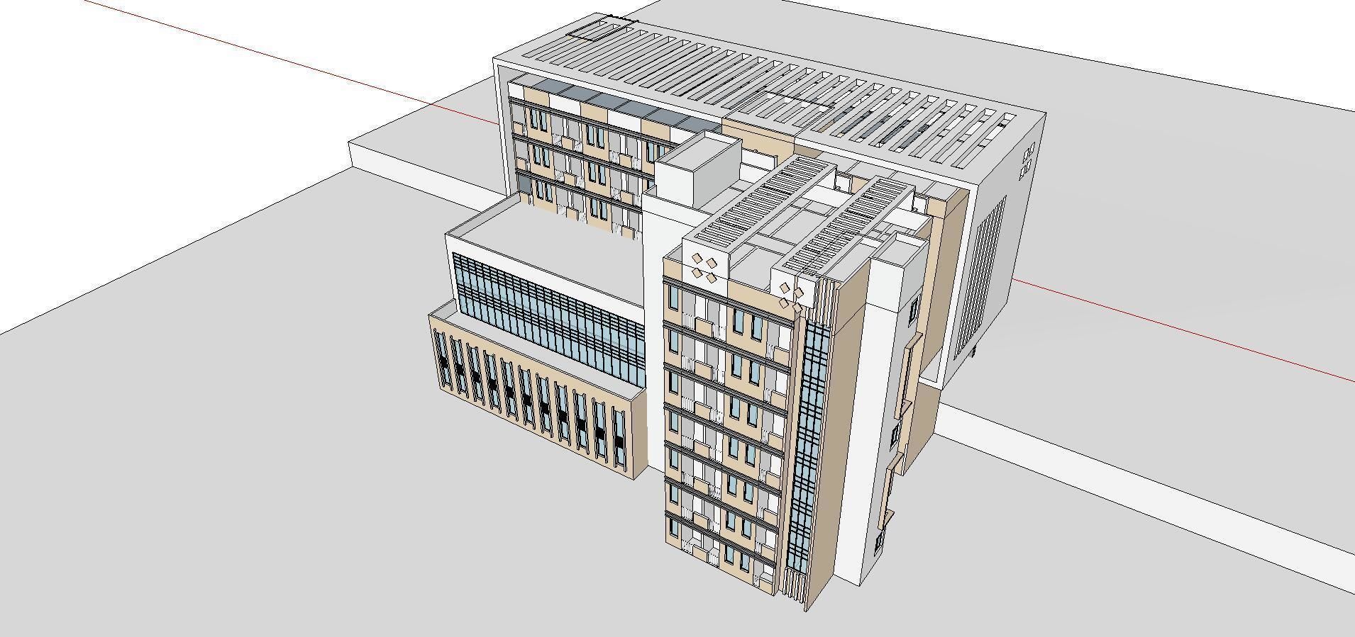 Office-Teaching Building-Canteen 74 3D model_2