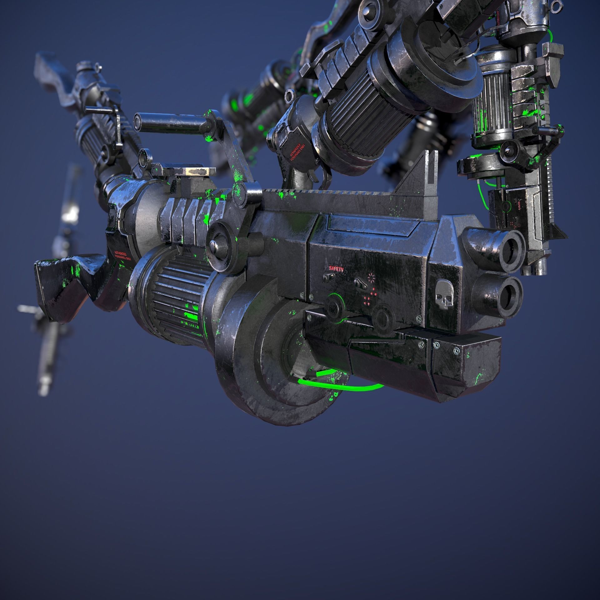 Sci-Fi Shotgun Low-poly 3D model_8