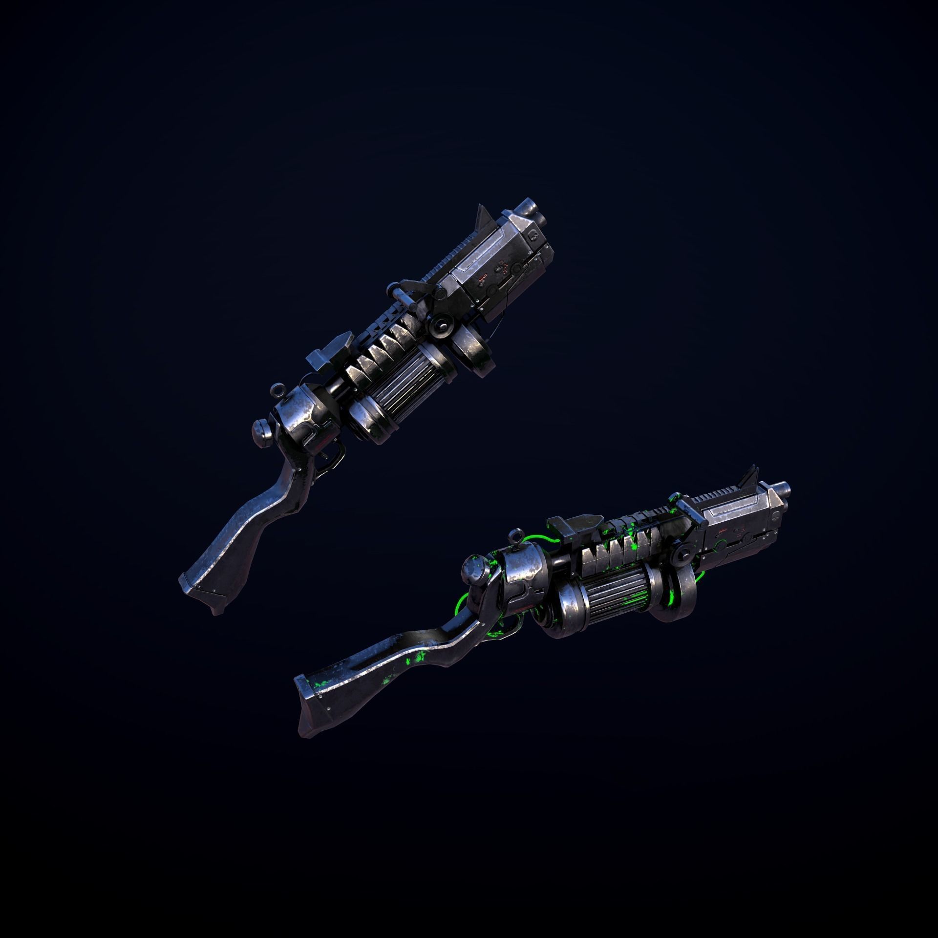 Sci-Fi Shotgun Low-poly 3D model_18