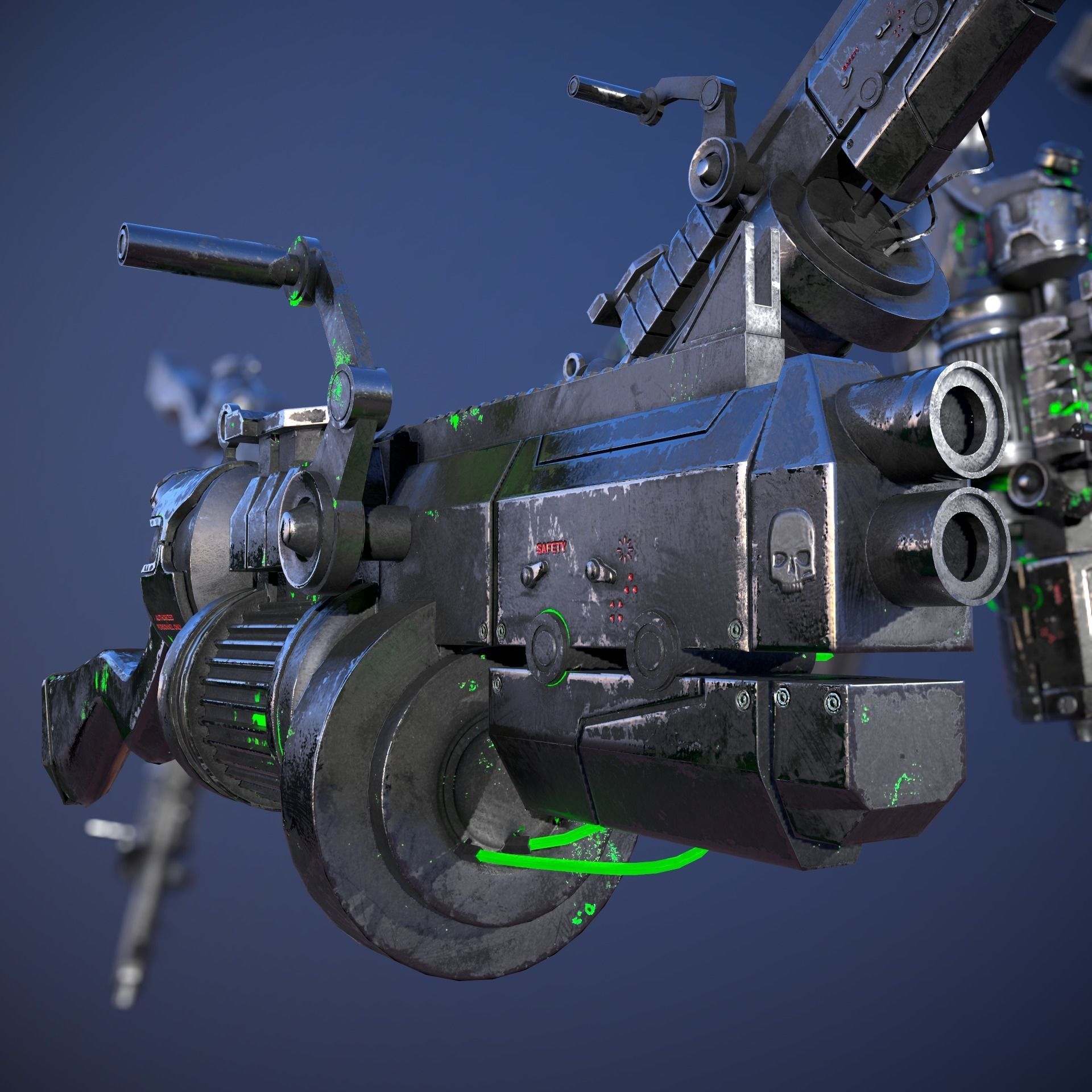 Sci-Fi Shotgun Low-poly 3D model_4