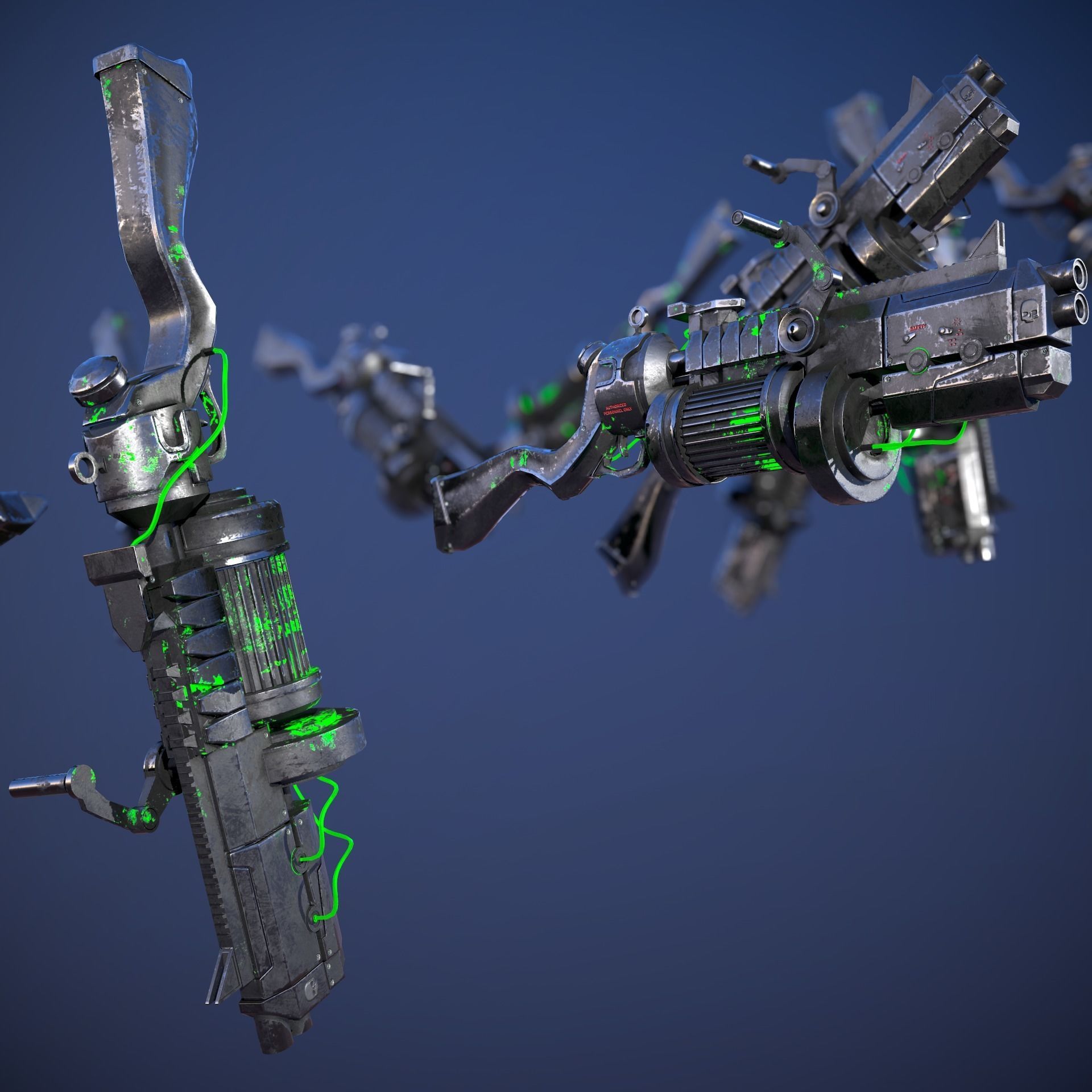 Sci-Fi Shotgun Low-poly 3D model_7