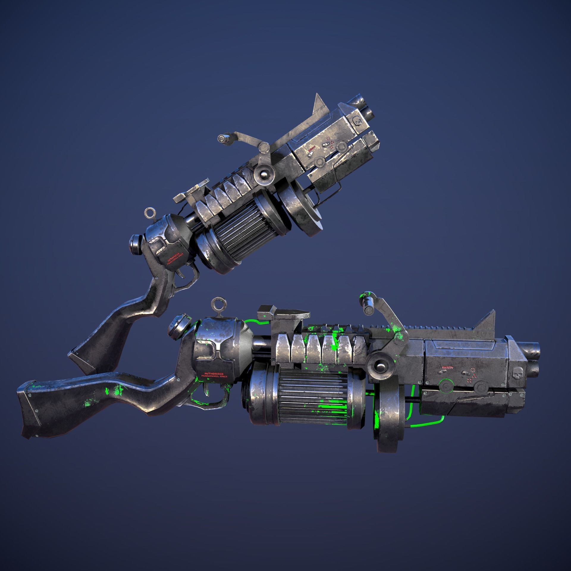 Sci-Fi Shotgun Low-poly 3D model_9