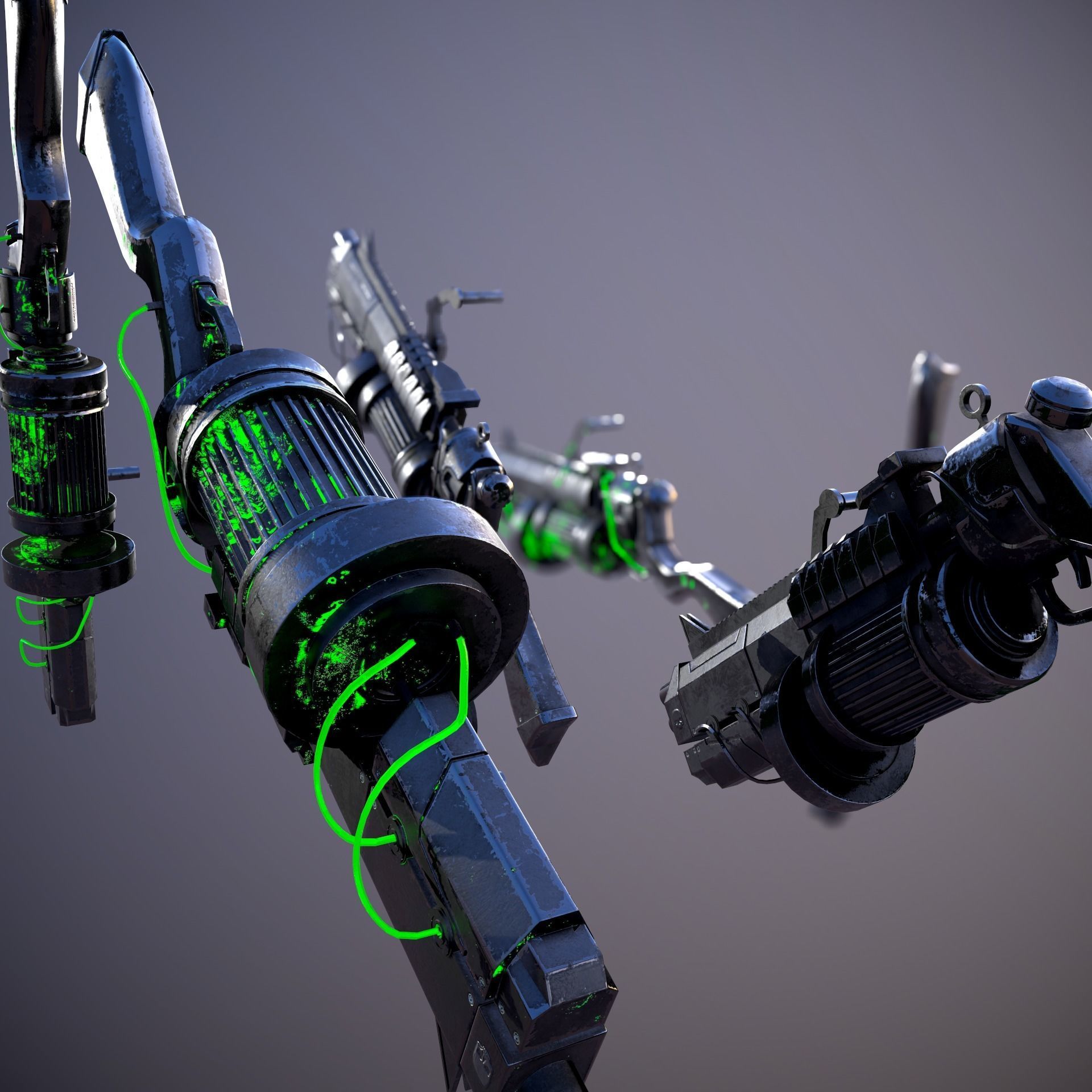 Sci-Fi Shotgun Low-poly 3D model_5