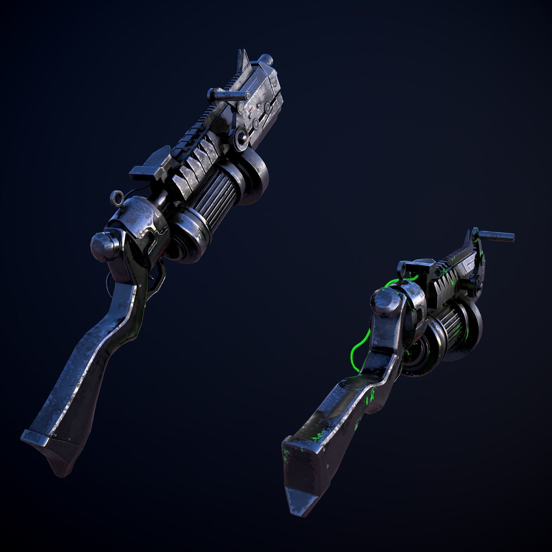 Sci-Fi Shotgun Low-poly 3D model_10