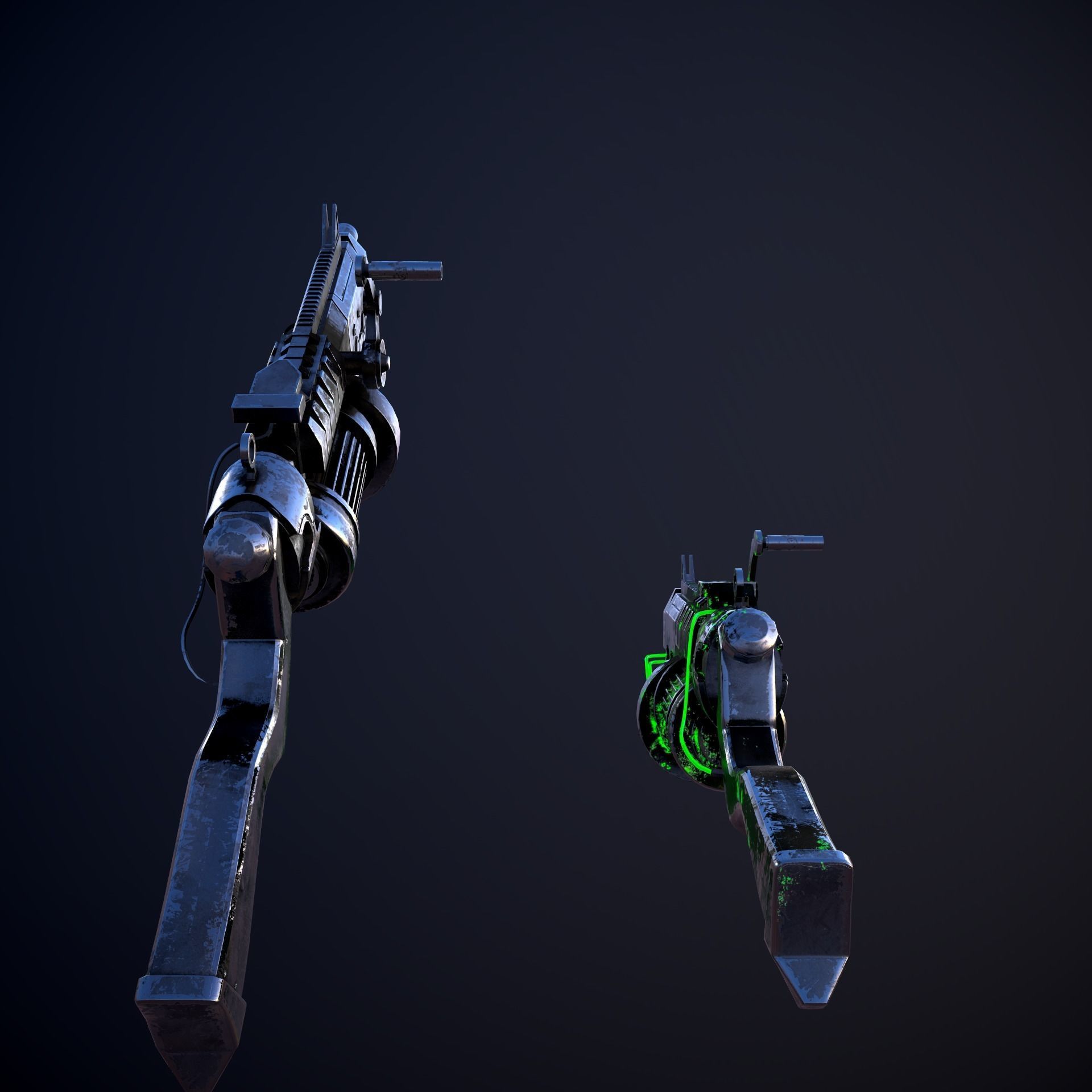 Sci-Fi Shotgun Low-poly 3D model_17