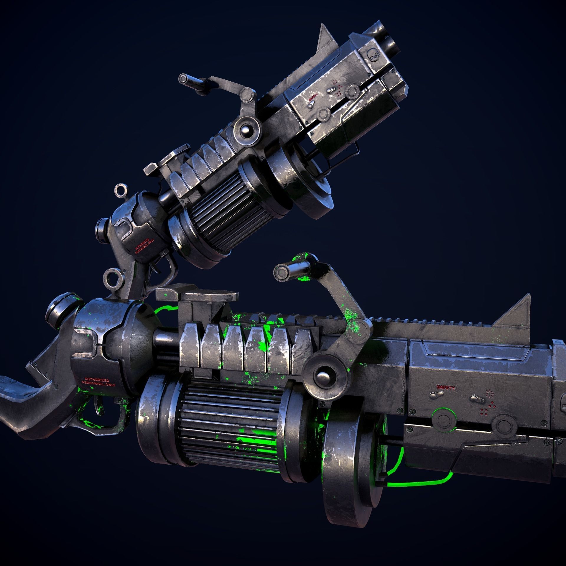 Sci-Fi Shotgun Low-poly 3D model_14