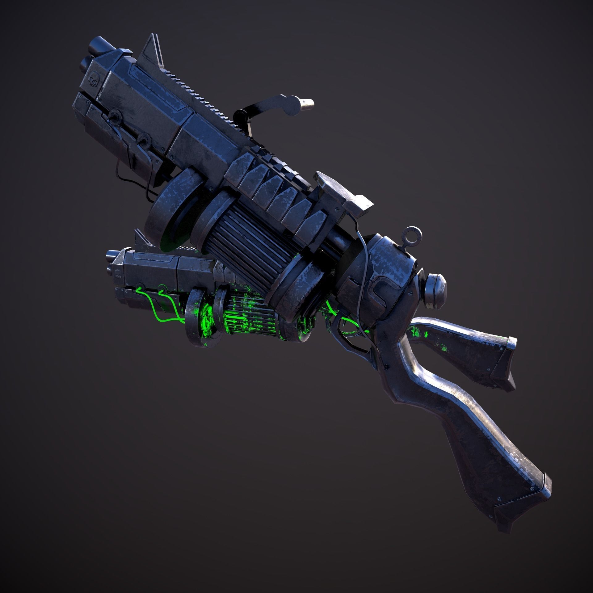 Sci-Fi Shotgun Low-poly 3D model_11