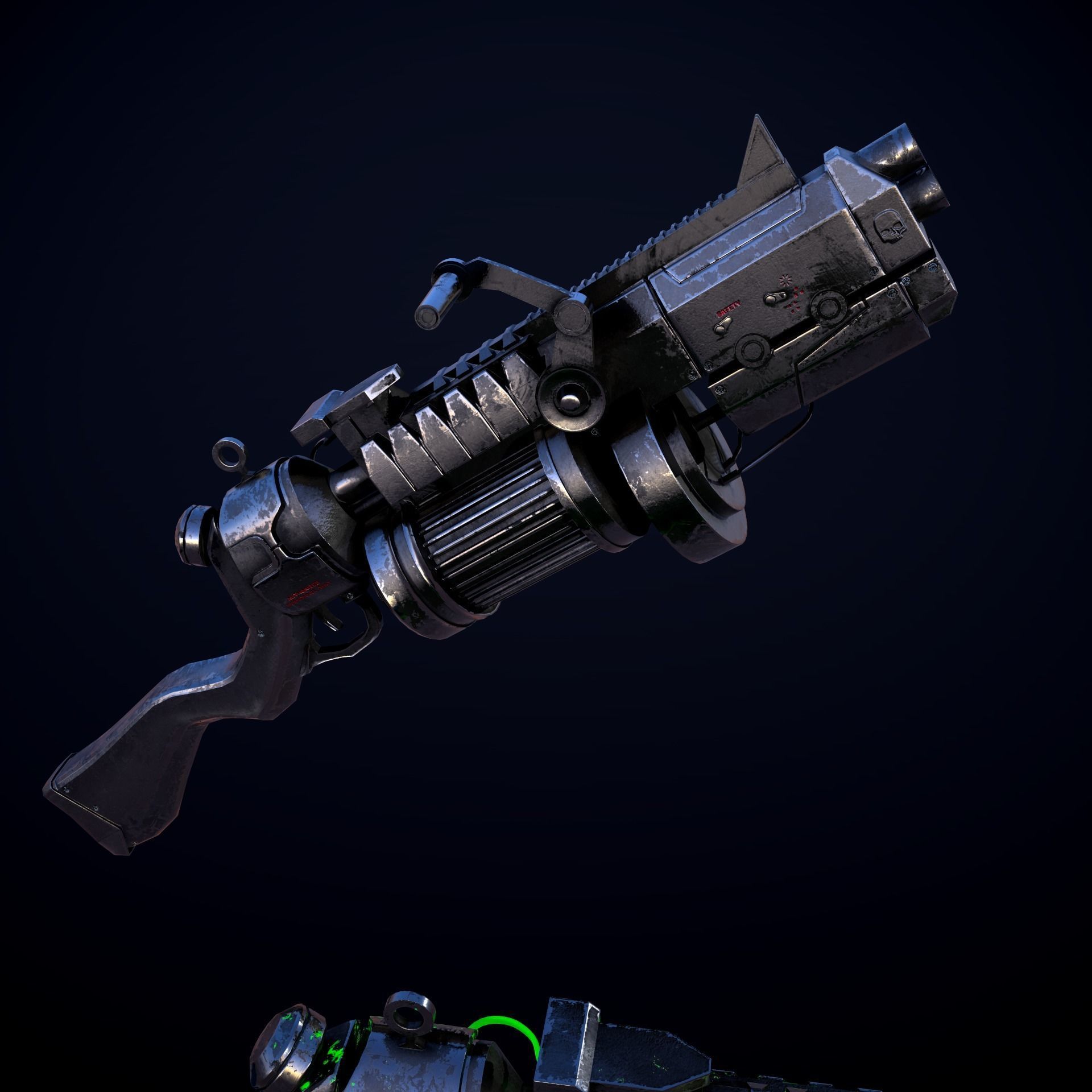 Sci-Fi Shotgun Low-poly 3D model_13