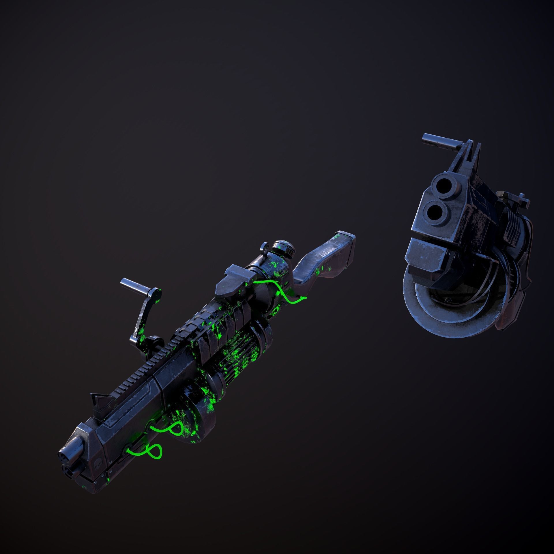 Sci-Fi Shotgun Low-poly 3D model_12