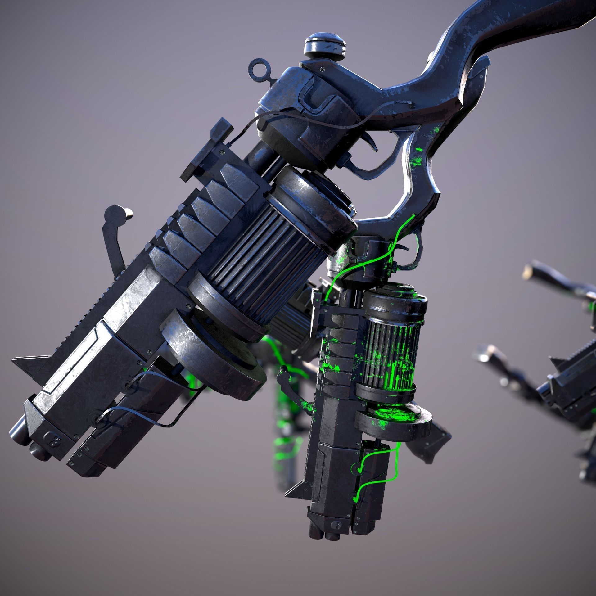 Sci-Fi Shotgun Low-poly 3D model_6