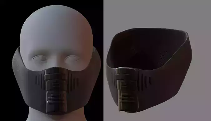Gas mask helmet 3d model scifi Low-poly 