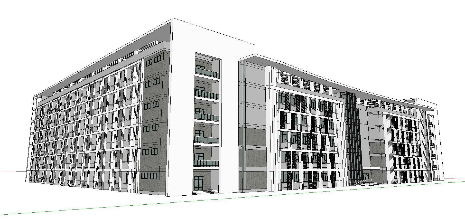 Office-Teaching Building-Canteen 84 3D model_4