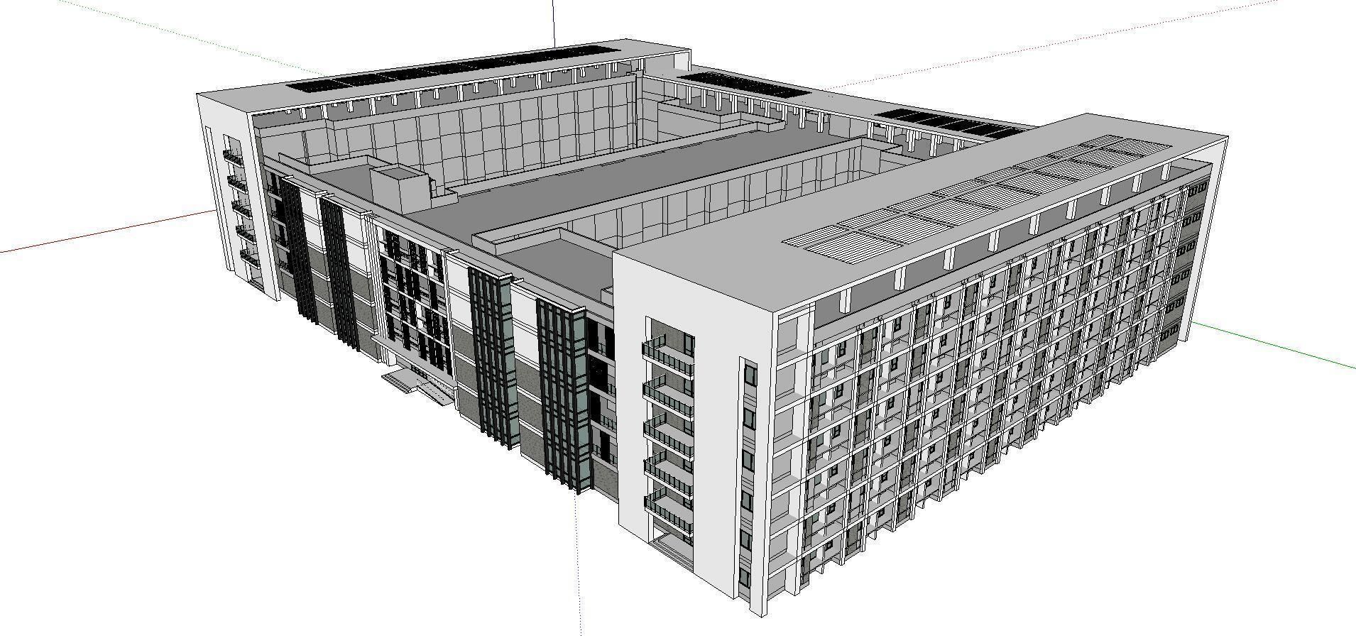 Office-Teaching Building-Canteen 84 3D model_2