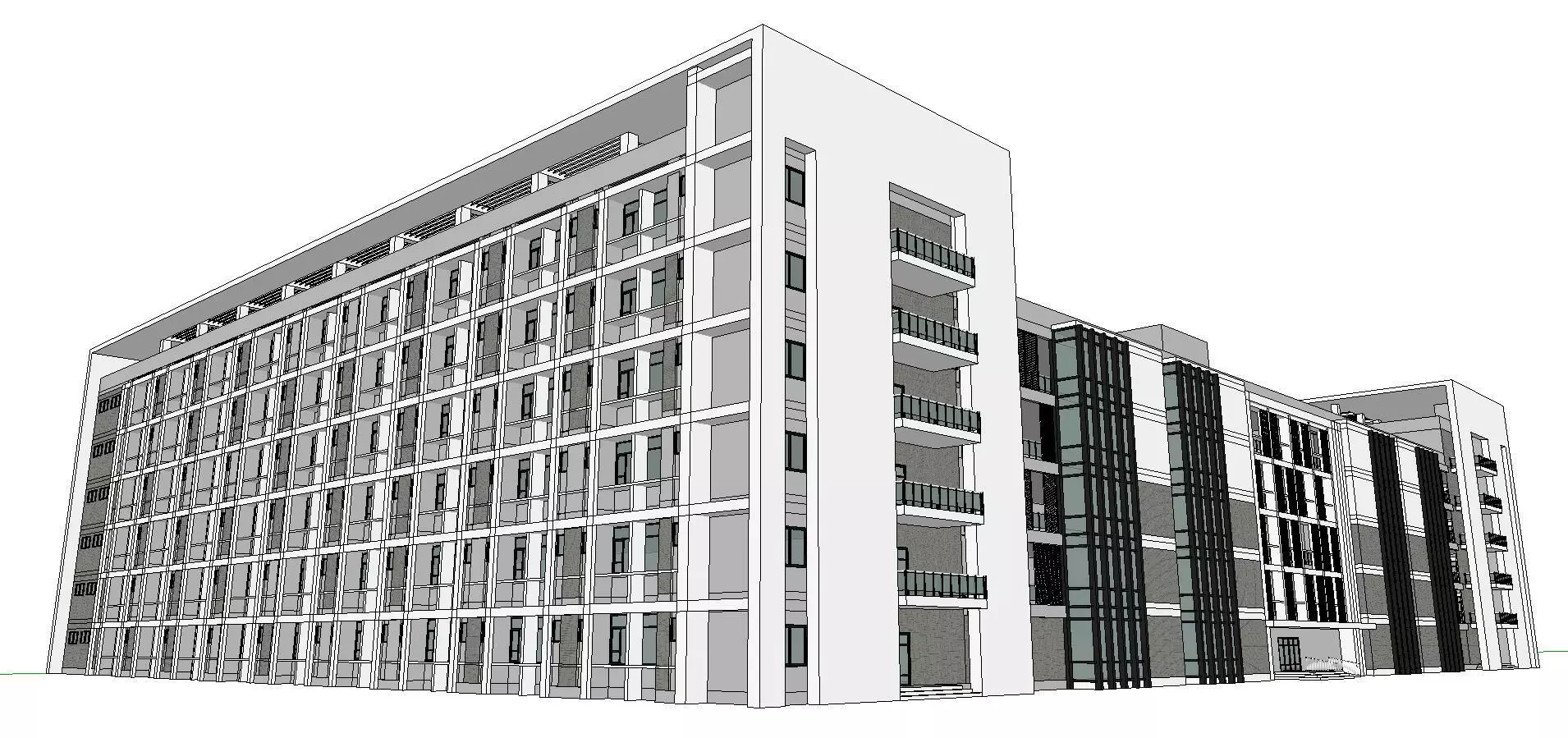 Office-Teaching Building-Canteen 84 3D model_0