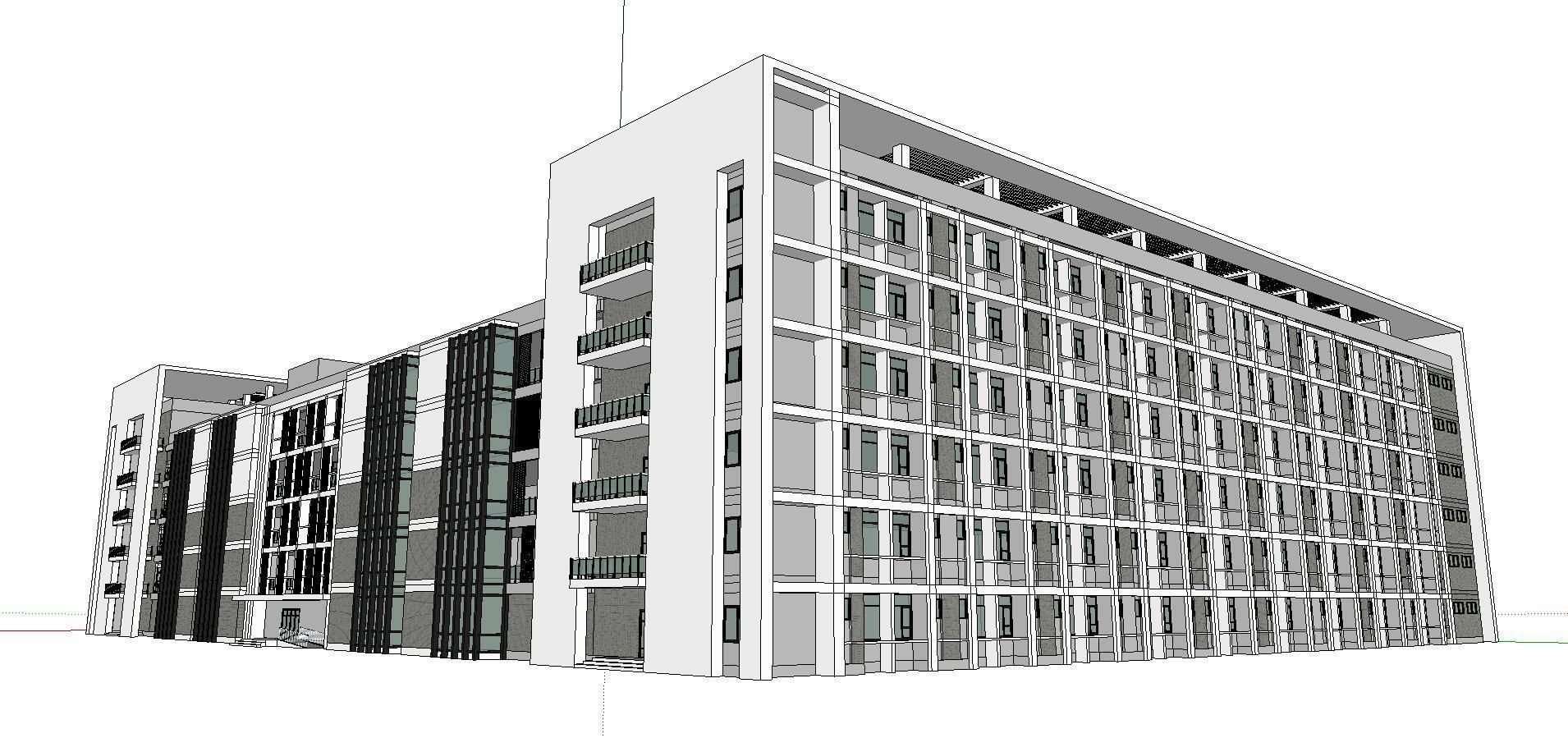 Office-Teaching Building-Canteen 84 3D model_1
