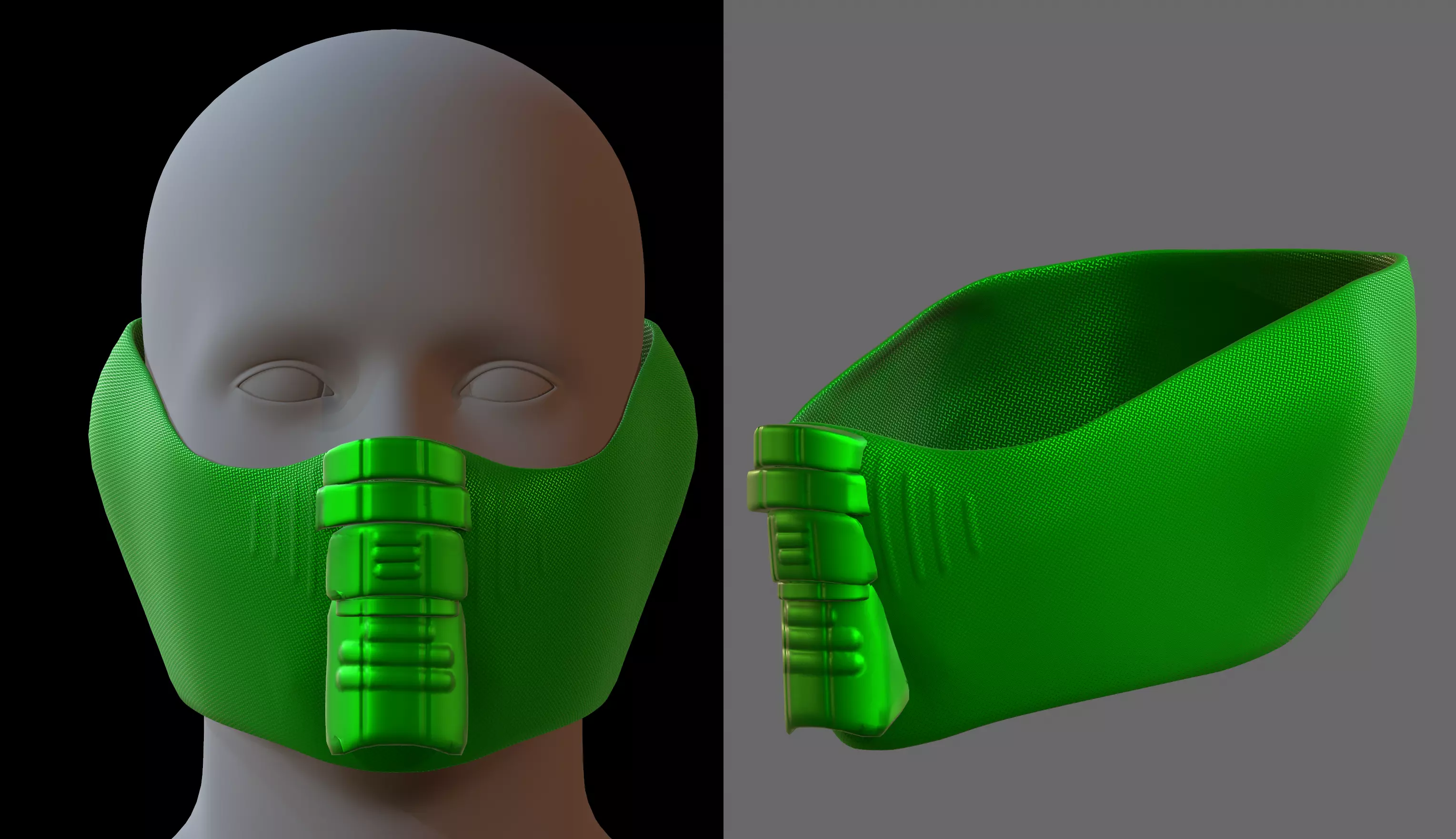 Gas mask helmet 3d model scifi Low-poly  Low-poly 3D model_0