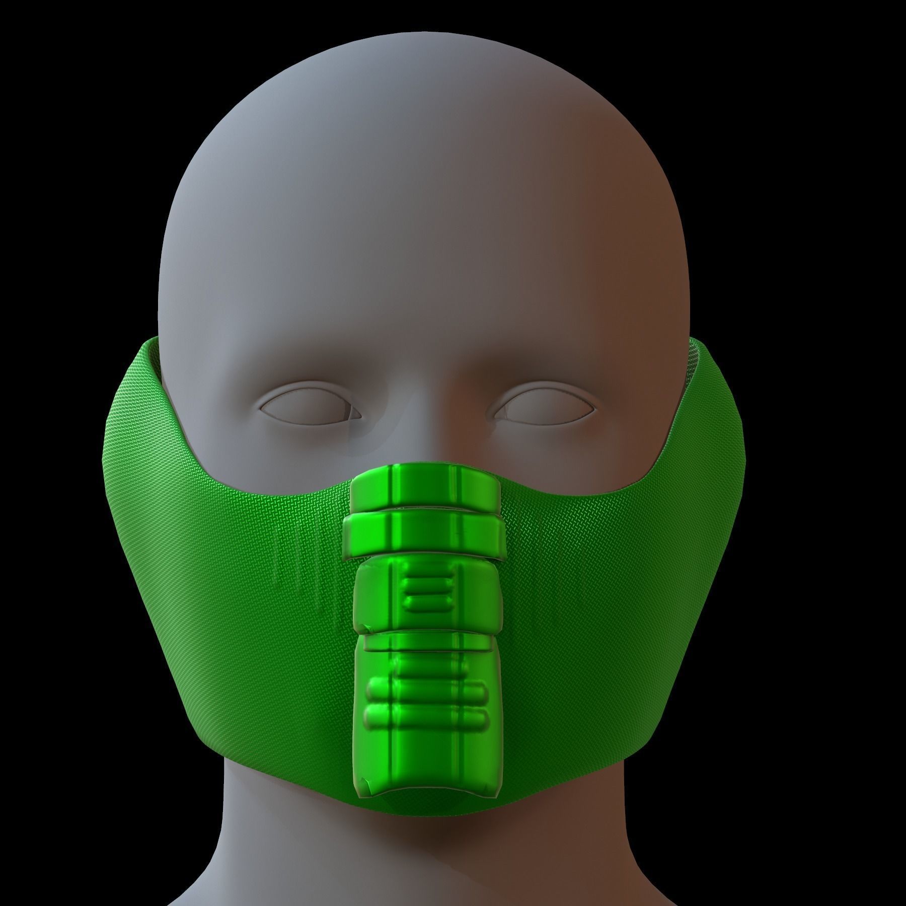 Gas mask helmet 3d model scifi Low-poly  Low-poly 3D model_1