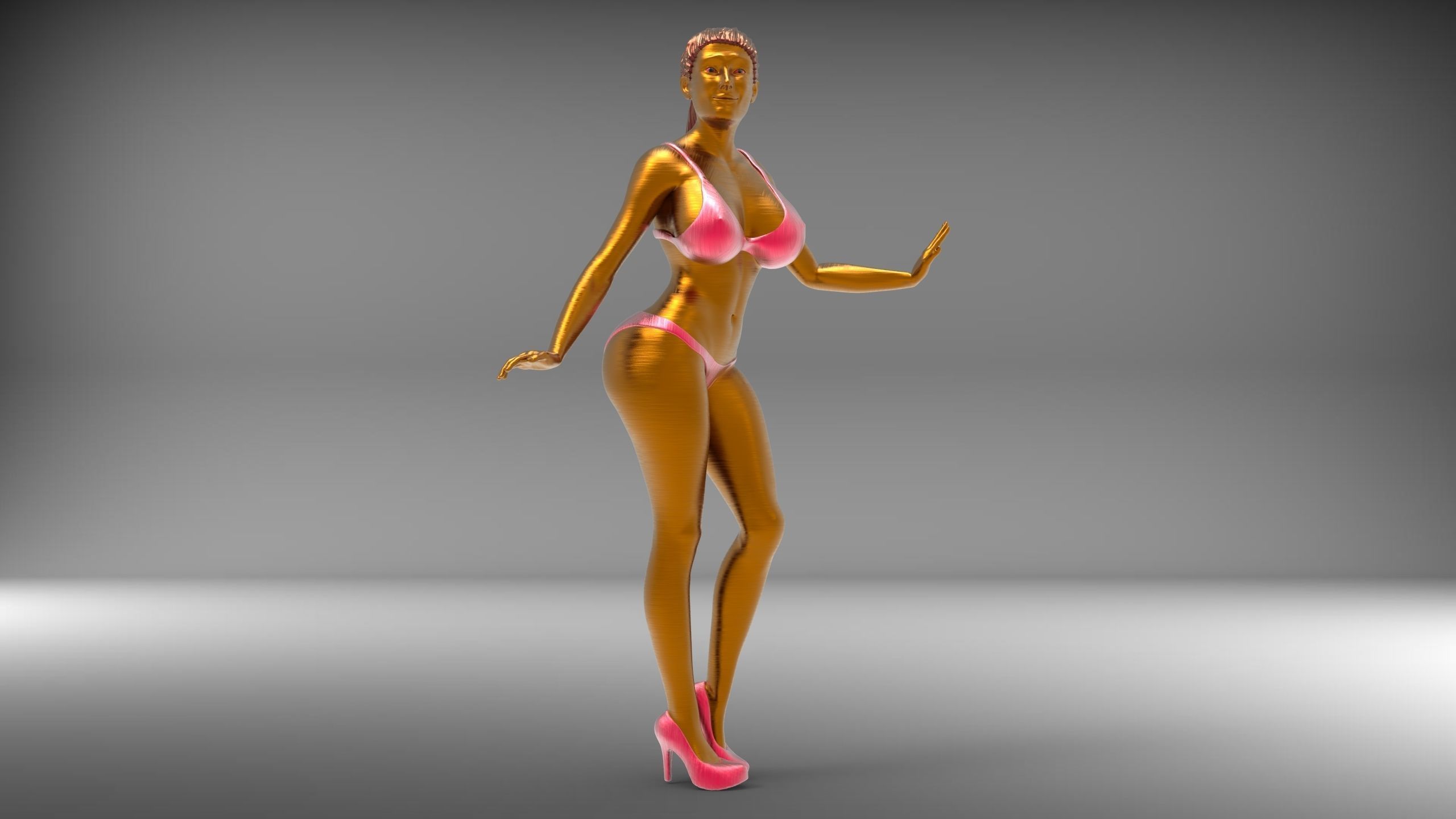 Pose N5 Attractive Sexy woman miniature 3d print Model 3D print model_10