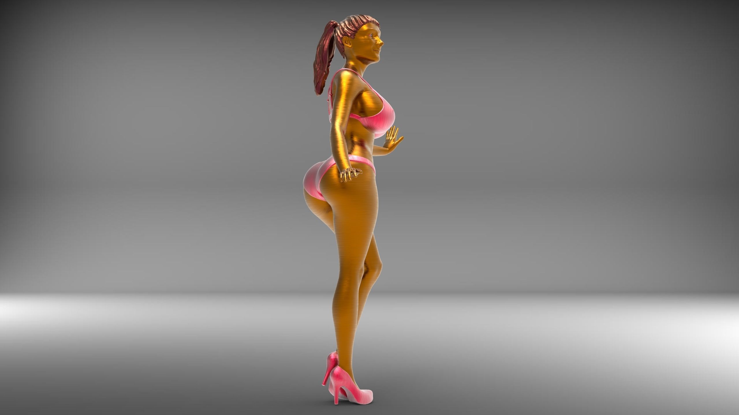 Pose N5 Attractive Sexy woman miniature 3d print Model 3D print model_6