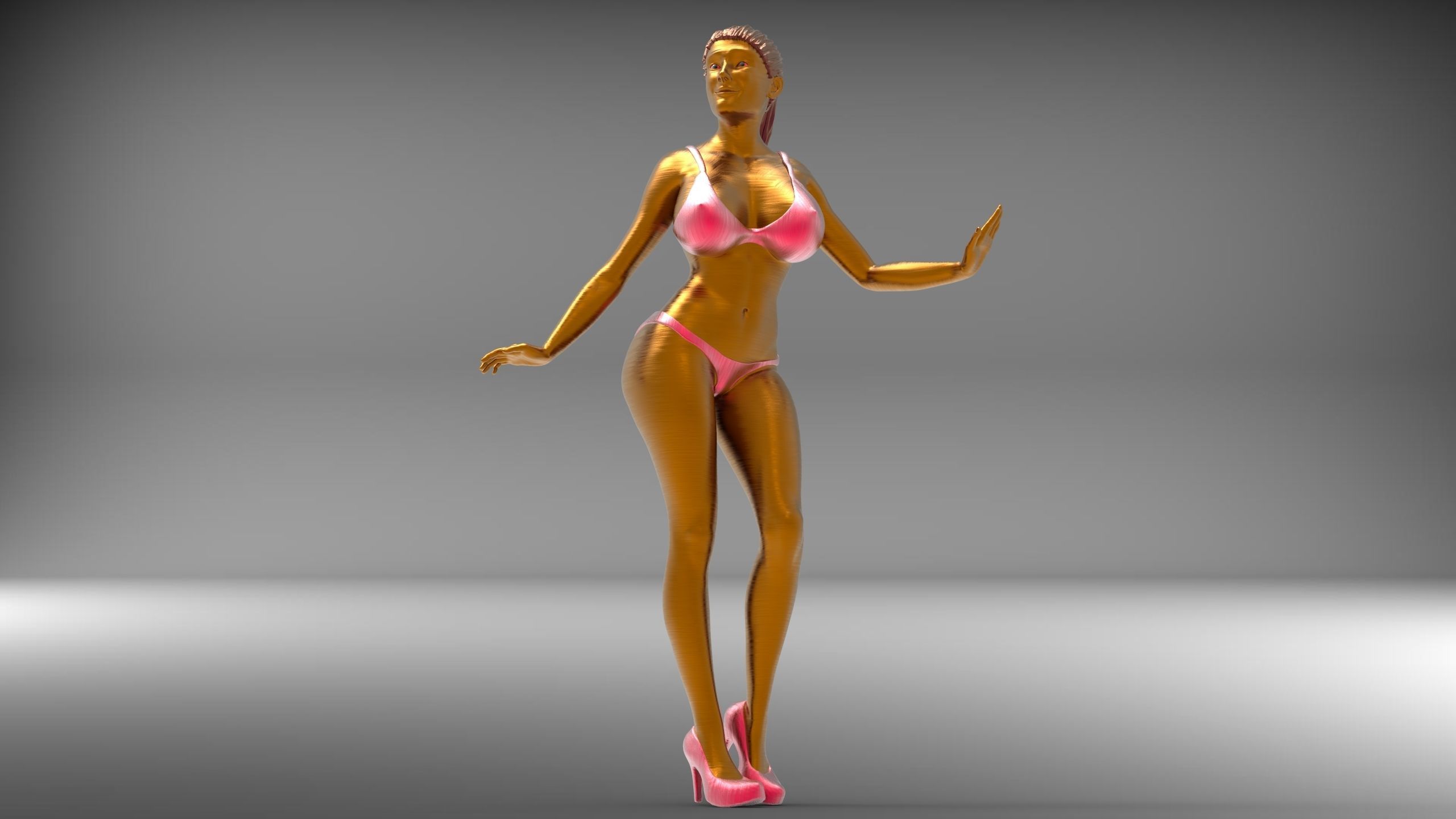 Pose N5 Attractive Sexy woman miniature 3d print Model 3D print model_12