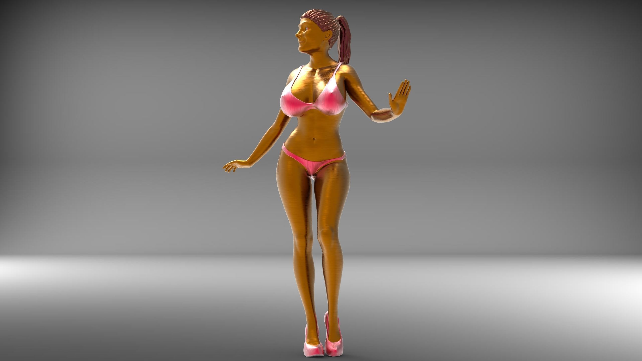 Pose N5 Attractive Sexy woman miniature 3d print Model 3D print model_14