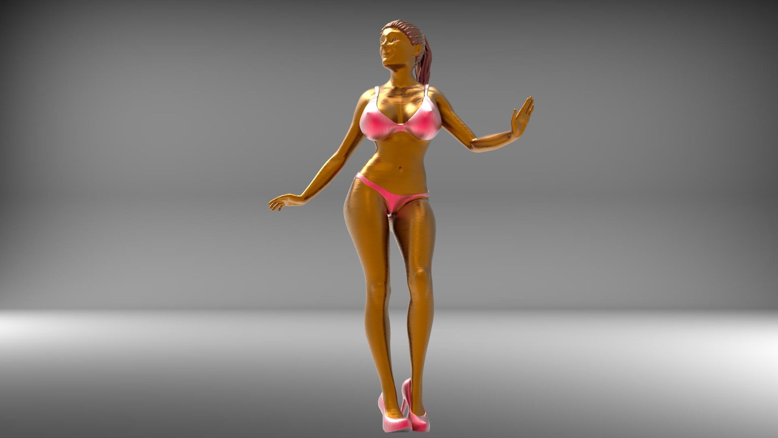 Pose N5 Attractive Sexy woman miniature 3d print Model 3D print model_13