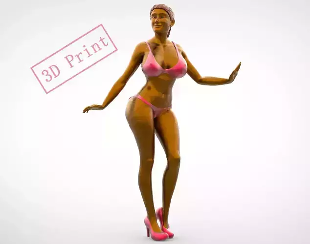 Pose N5 Attractive Sexy woman miniature 3d print Model 3D print model