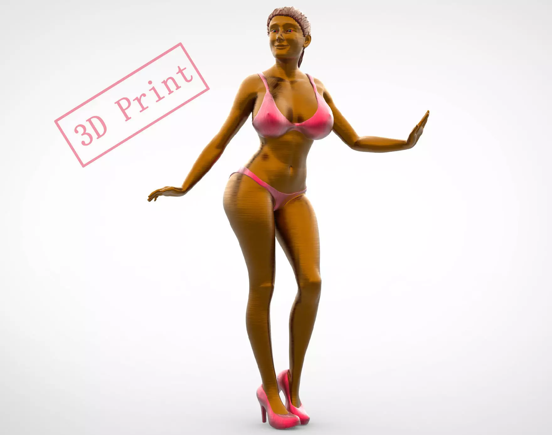 Pose N5 Attractive Sexy woman miniature 3d print Model 3D print model_0