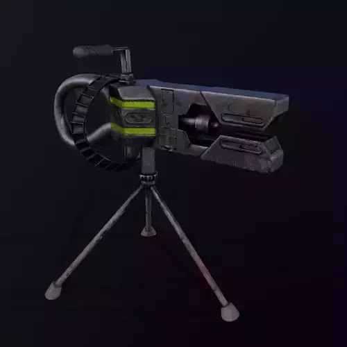 Sci-Fi Machine Gun Low-poly 3D model