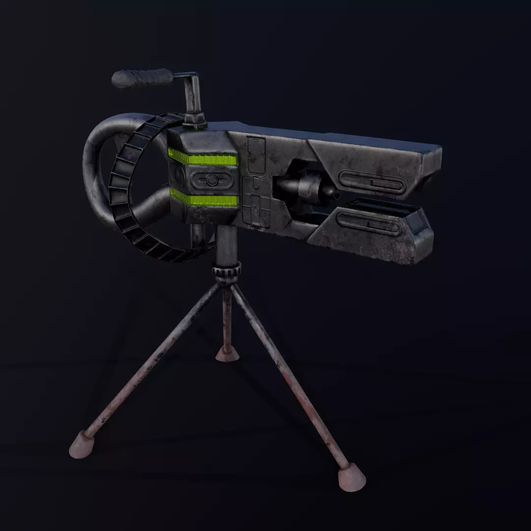 Sci-Fi Machine Gun Low-poly 3D model