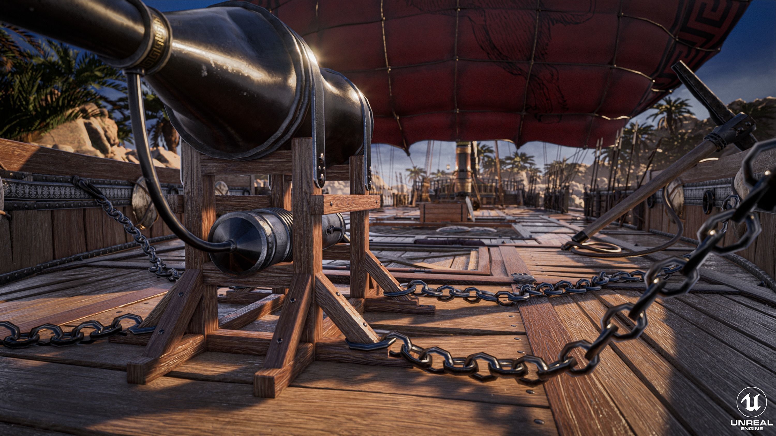 High Quality Antique Trireme Ship  with interior  Low-poly 3D model_5