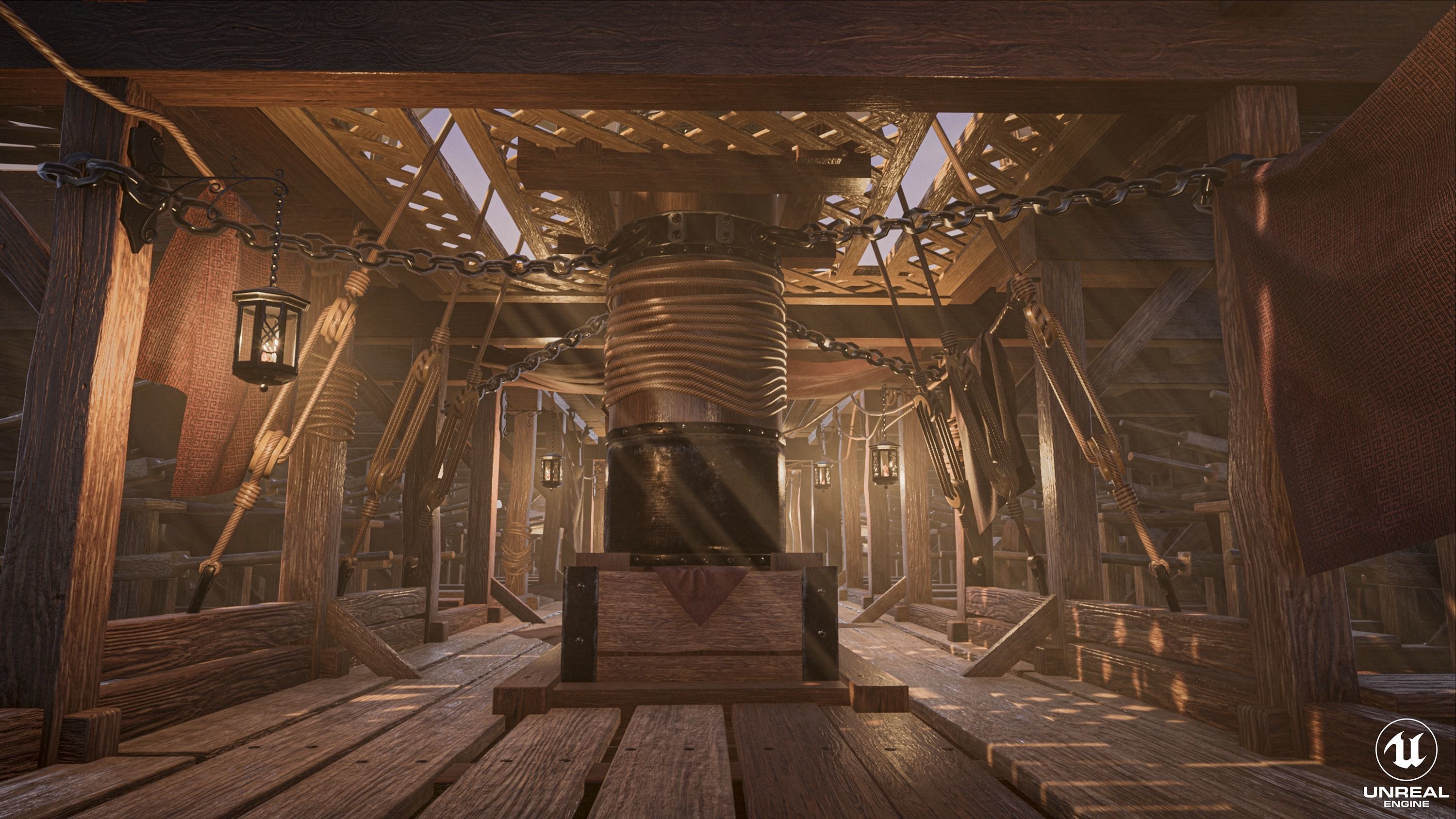 High Quality Antique Trireme Ship  with interior  Low-poly 3D model_6