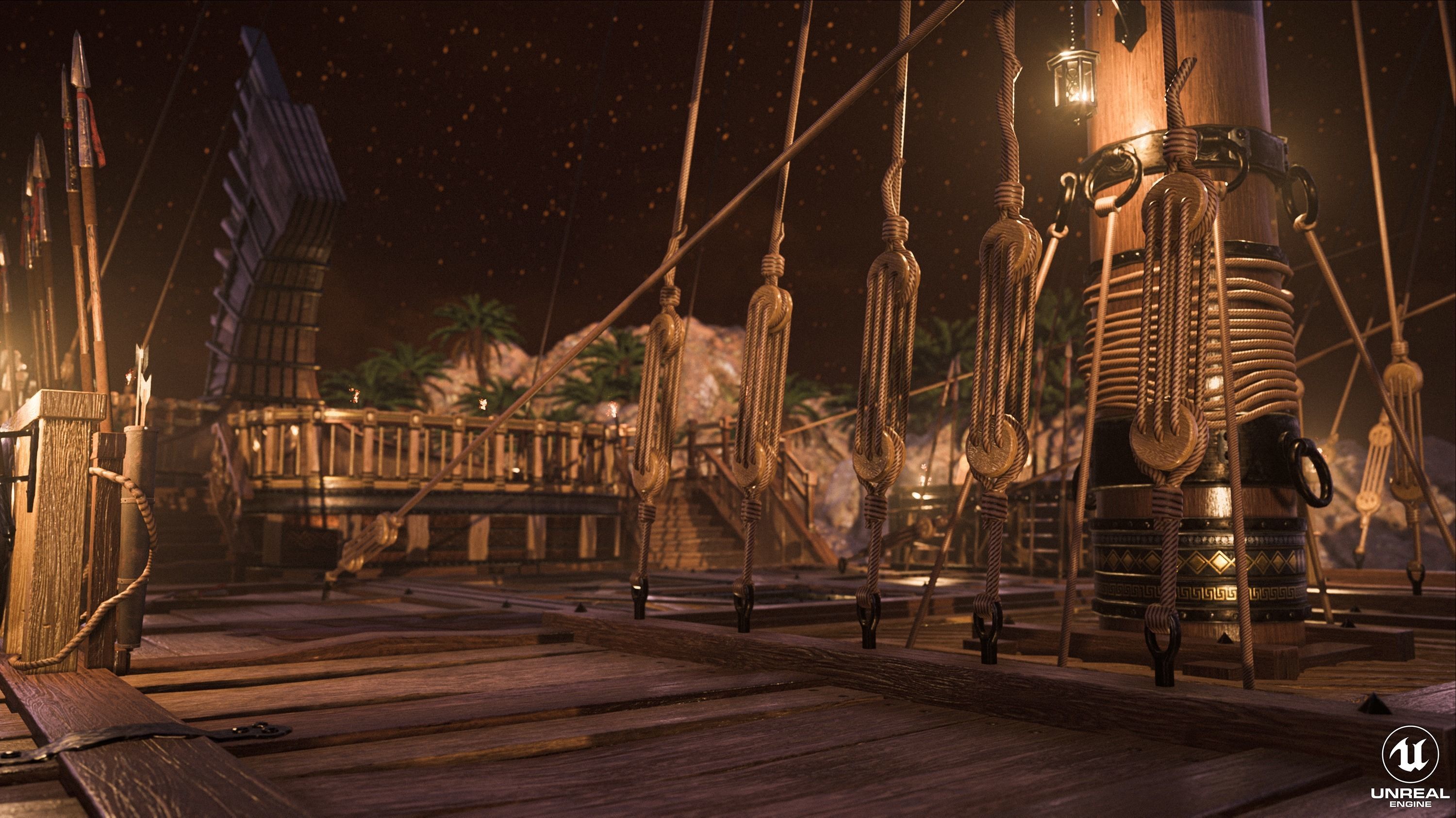 High Quality Antique Trireme Ship  with interior  Low-poly 3D model_30