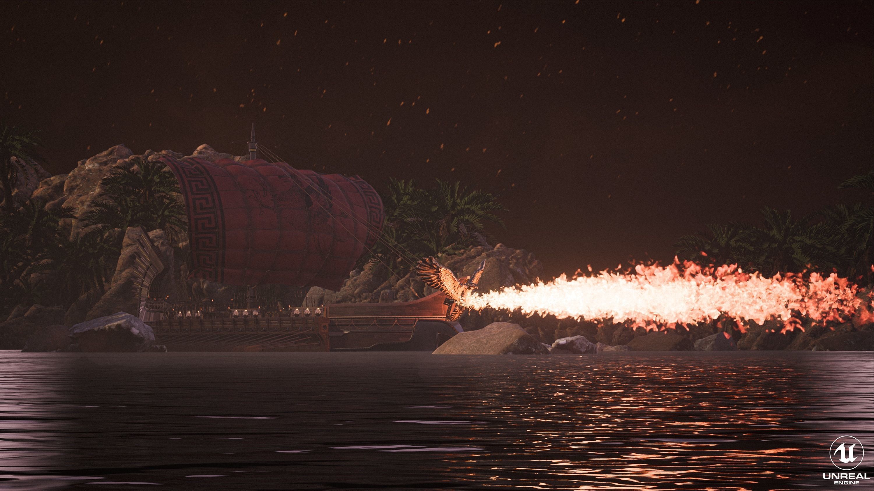 High Quality Antique Trireme Ship  with interior  Low-poly 3D model_20