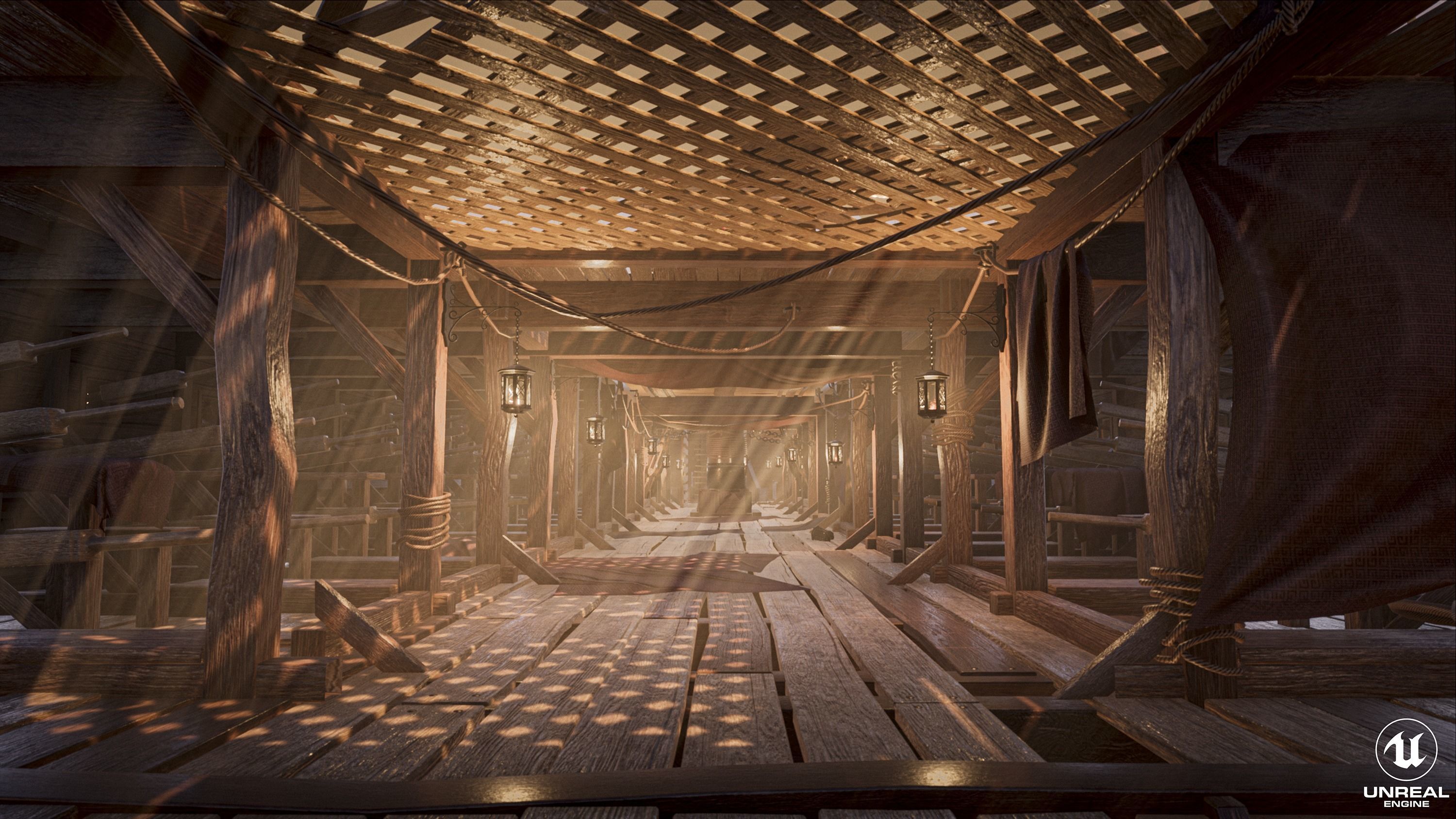 High Quality Antique Trireme Ship  with interior  Low-poly 3D model_9