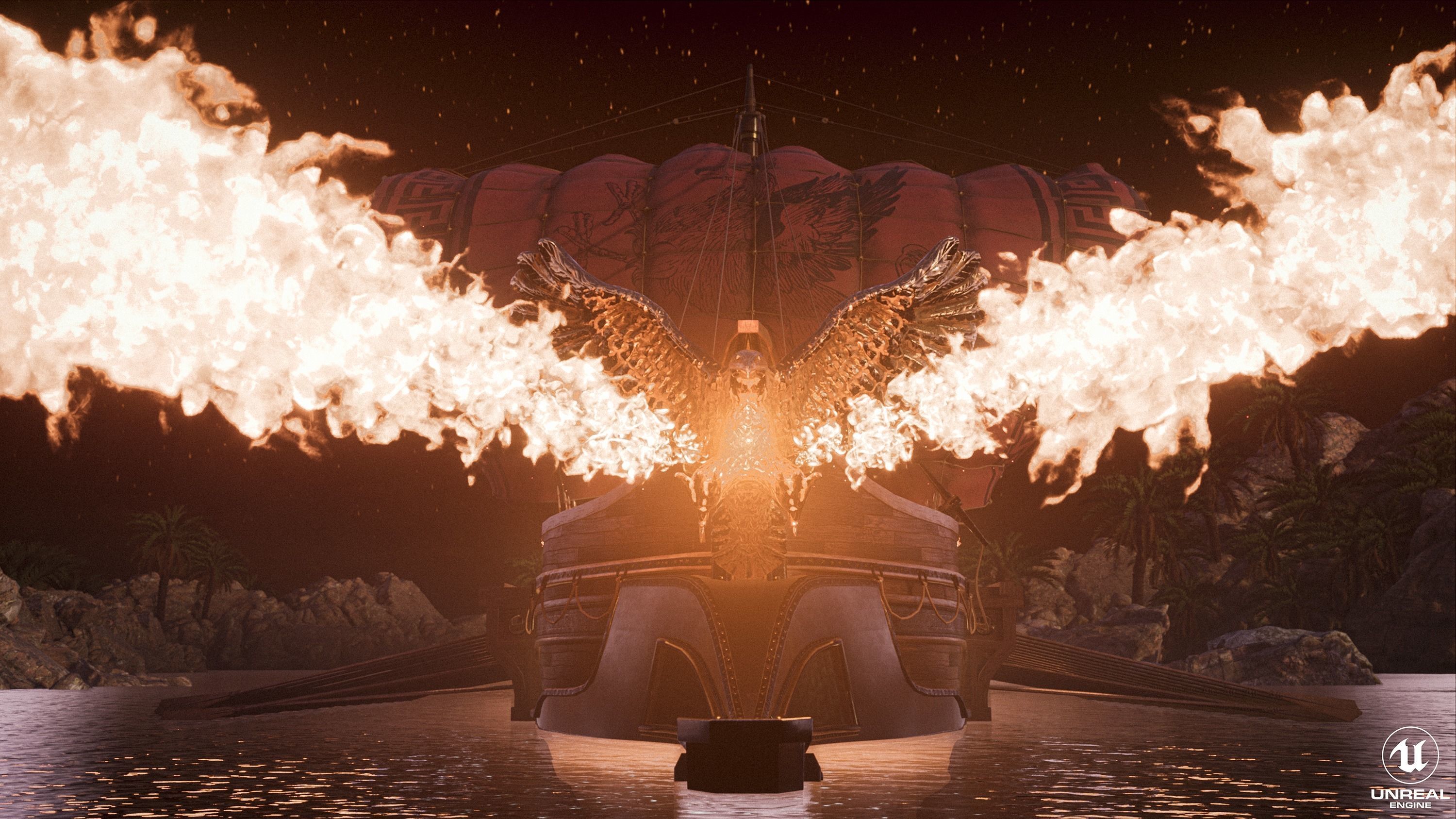 High Quality Antique Trireme Ship  with interior  Low-poly 3D model_17