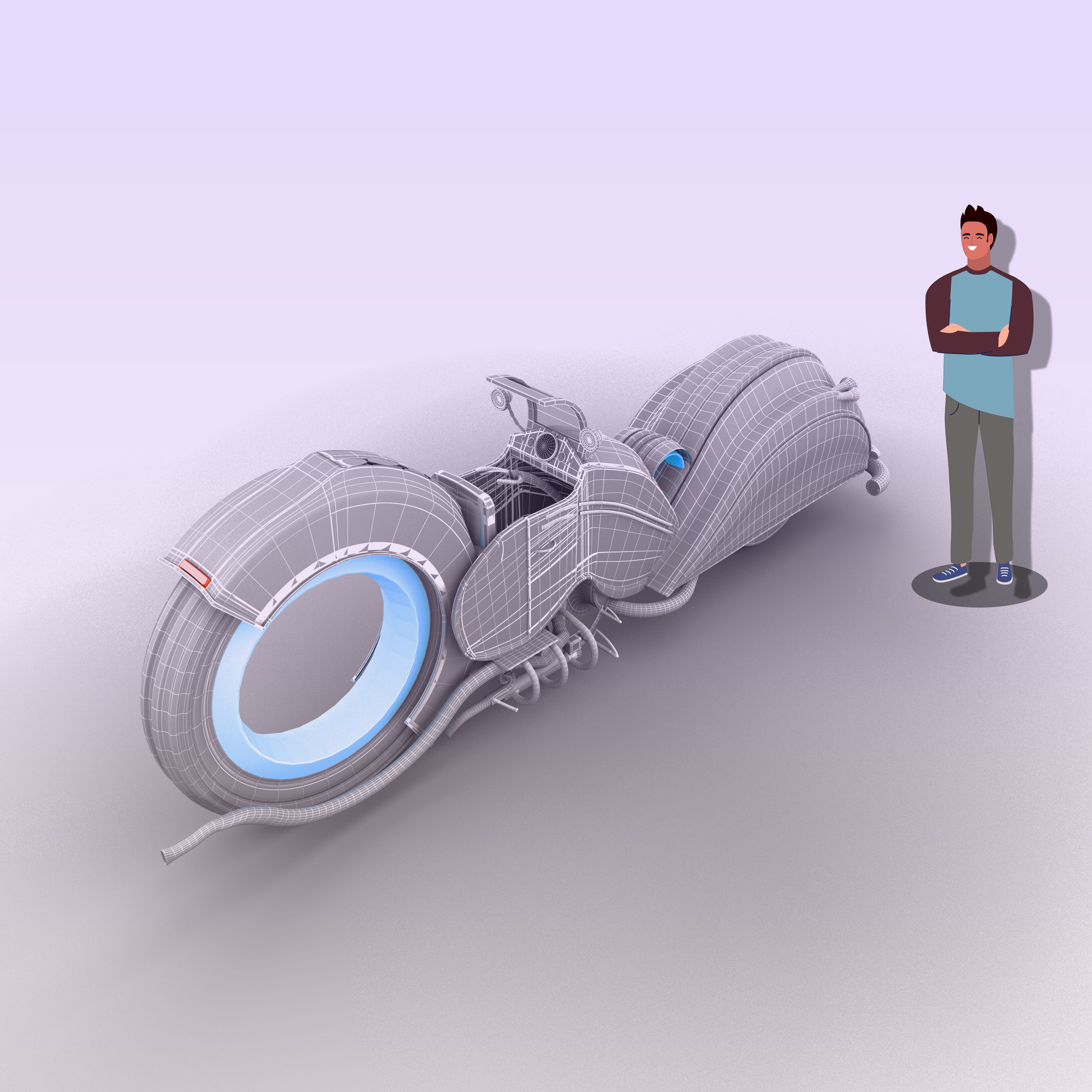 bike model futuristic motorcycle 3D model_1