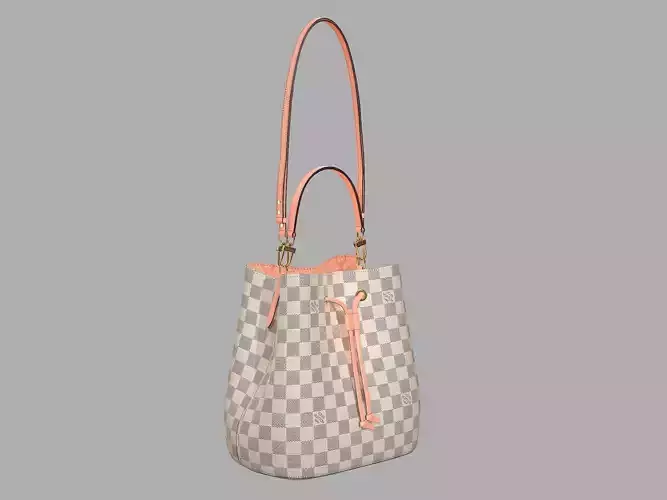 Louis Vuitton Neonoe MM Bag Damier Ebene Venus Pink Leather Low-poly 3D model