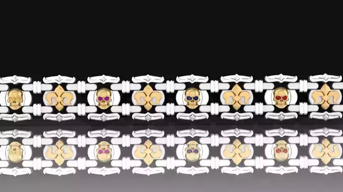 Bracelet with skulls and Lilies