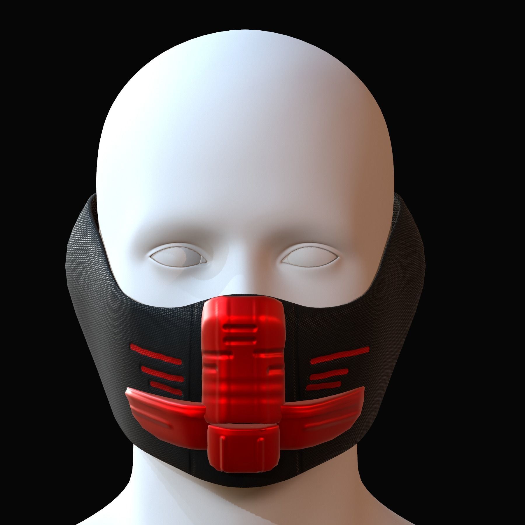 Gas mask helmet 3d model scifi Low-poly Low-poly 3D model_1