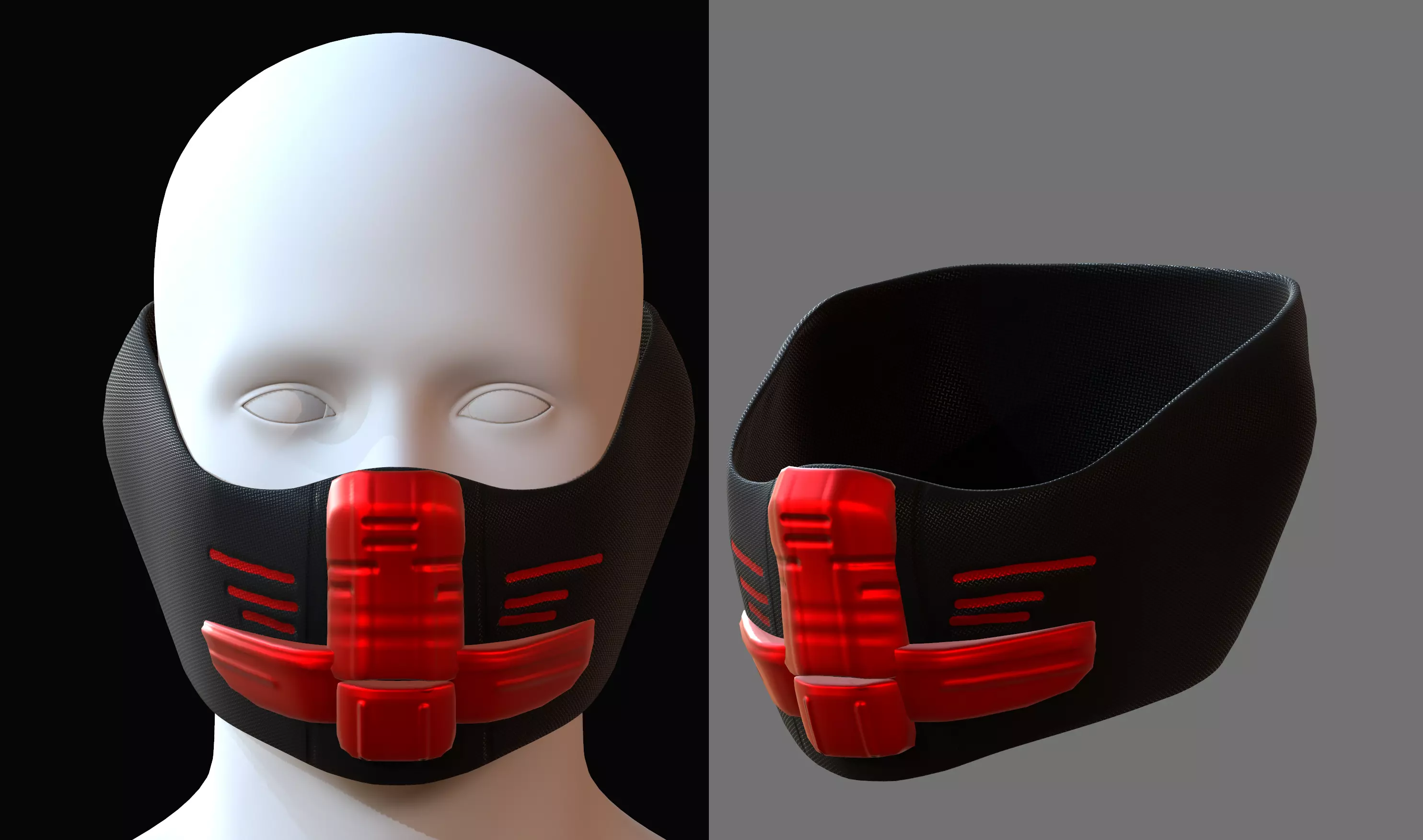 Gas mask helmet 3d model scifi Low-poly Low-poly 3D model_0