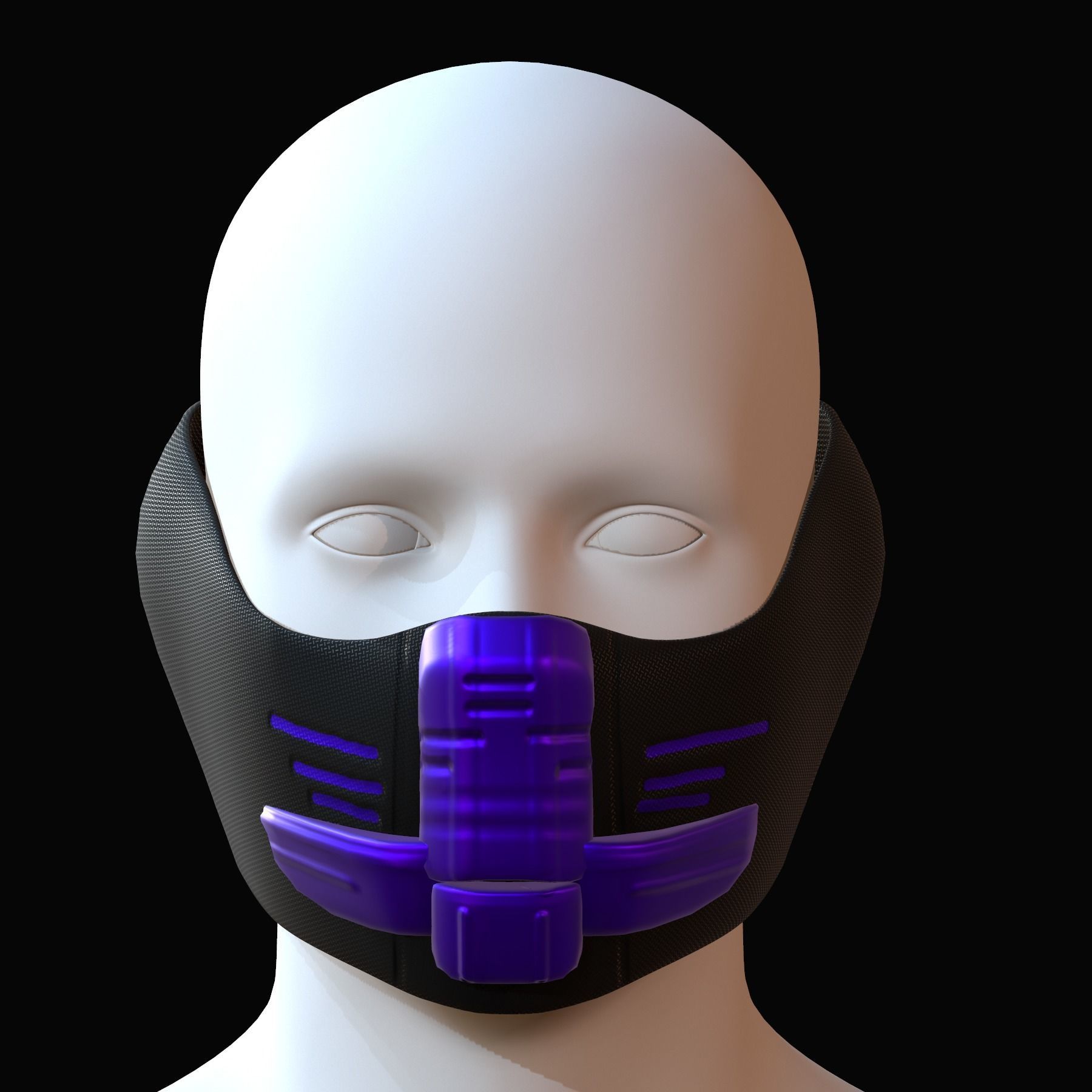 Gas mask helmet 3d model scifi Low-poly  Low-poly 3D model_1