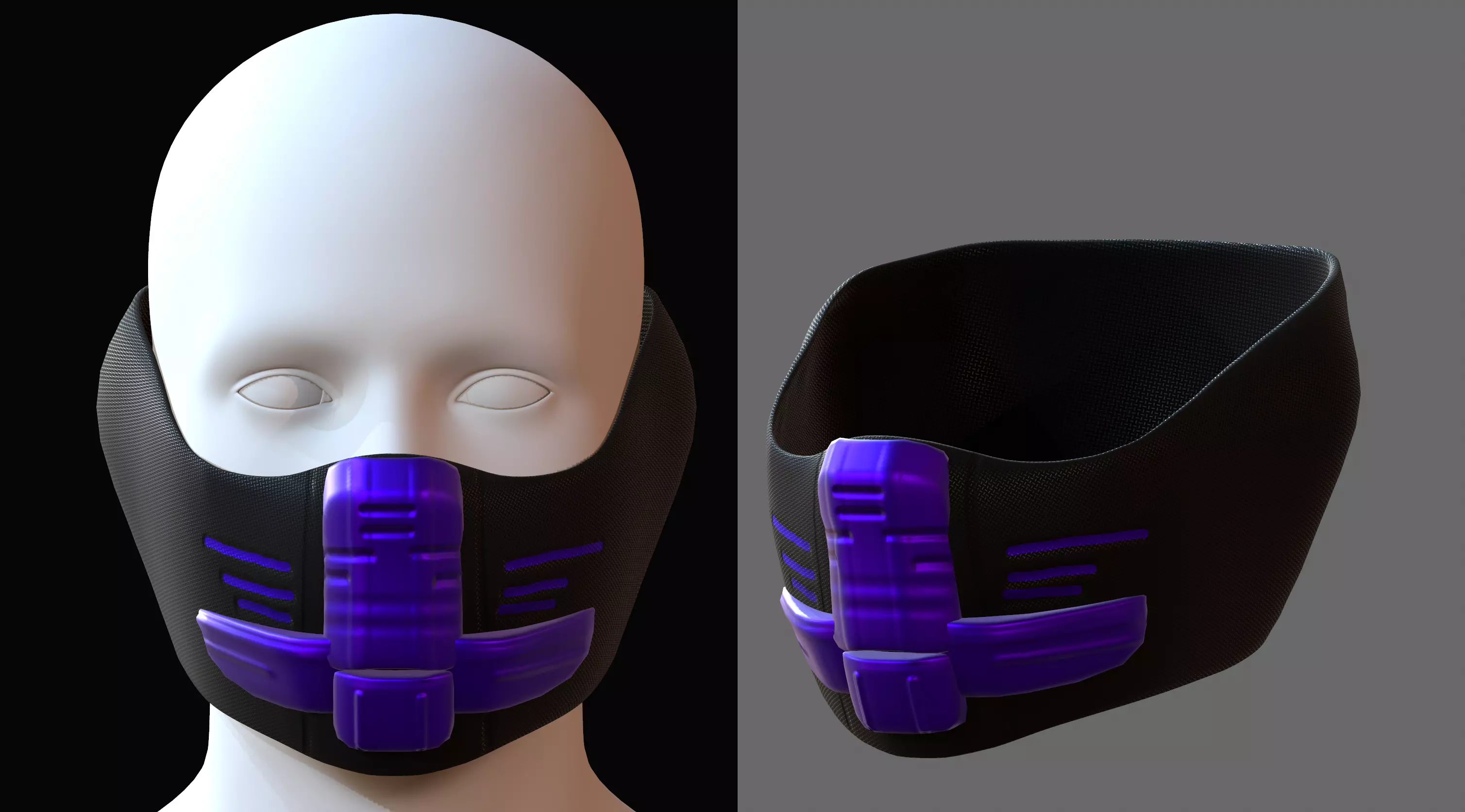 Gas mask helmet 3d model scifi Low-poly  Low-poly 3D model_0